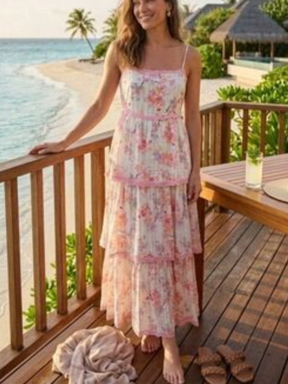 Caroline constas ! Tiered Floral Dress ( M )